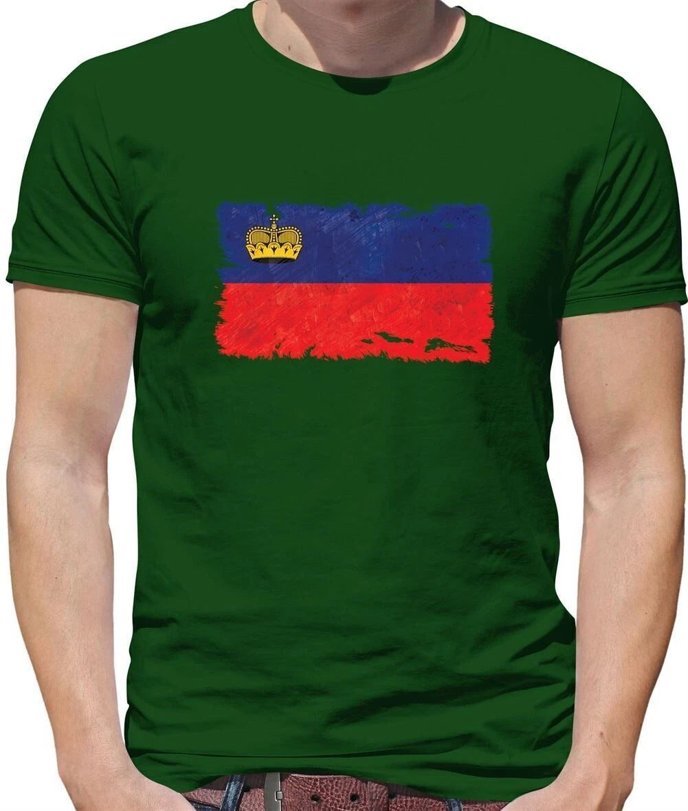 Liechtenstein Grunge Style Fahne Herren T-Shirt Vaduz Stadt Liebe Live