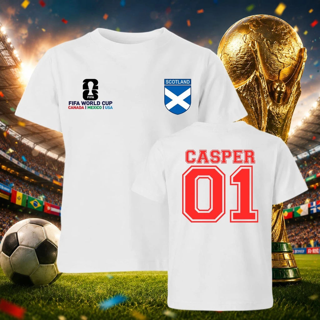 Personalised Scotland Football T-Shirt World Cup 2026 Tee Any Name Number Gift