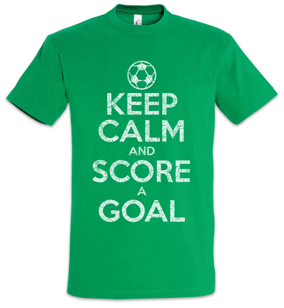 Keep Calm And Score A Goal T-Shirt Football Soccer Fun Player Sports Coach