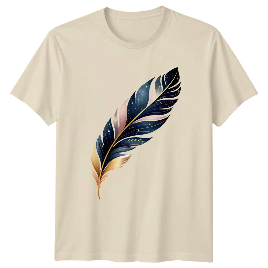 Elegant Bohemian Feather Art Design T-Shirt Boho Chic Nature Birthday Gift
