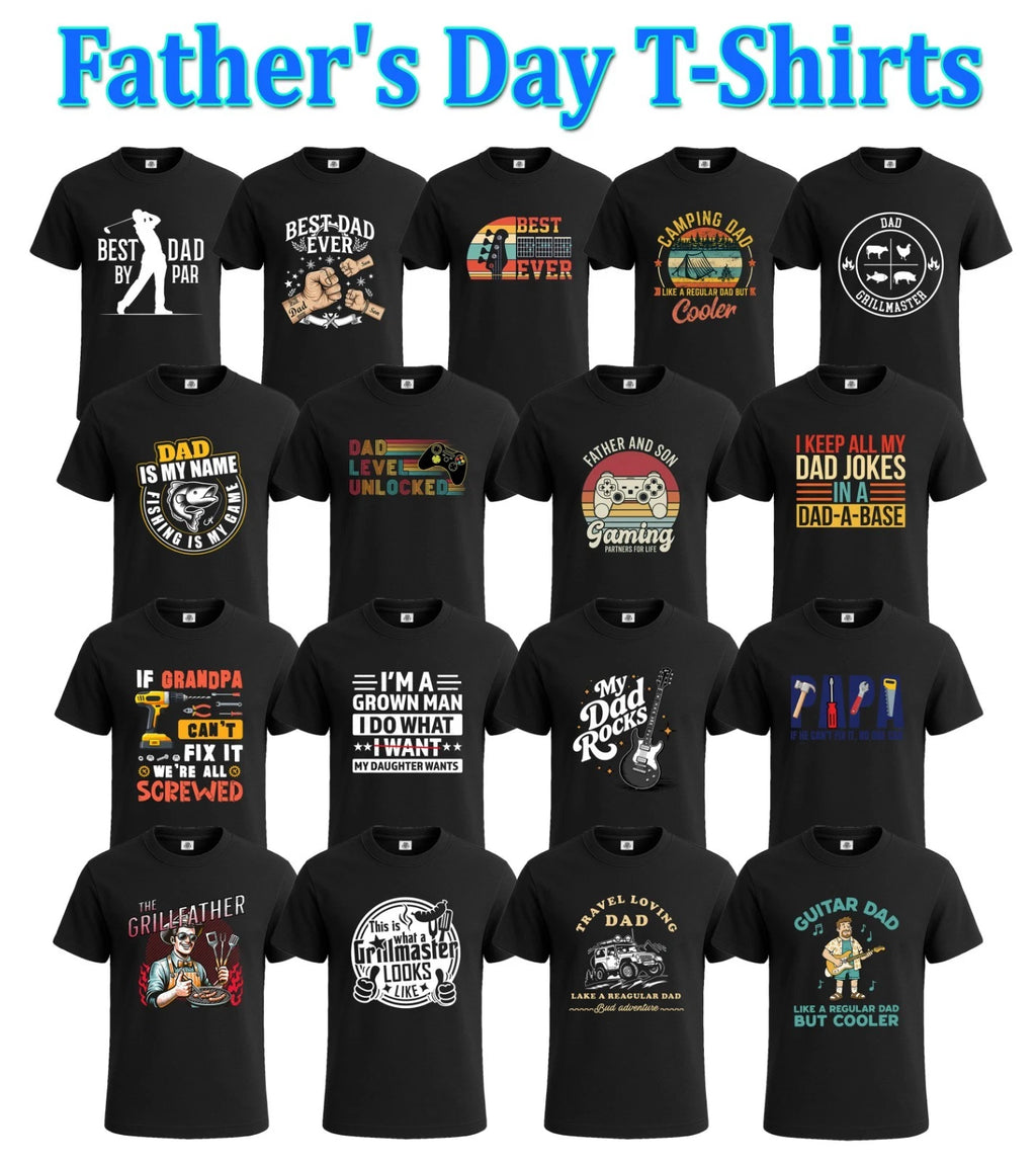 Father's Day Funny Men's T-Shirt Collection Graphic Tee Dad Jokes Gag Gift Party