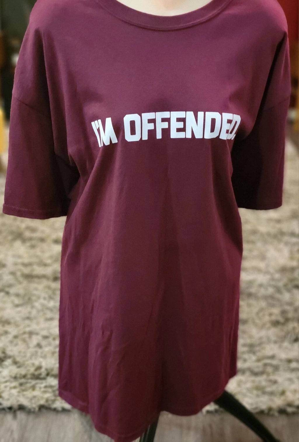 I'M OFFENDED FUNNY HUMOR UNISEX T-SHIRT XL Extra Large Wine Color
