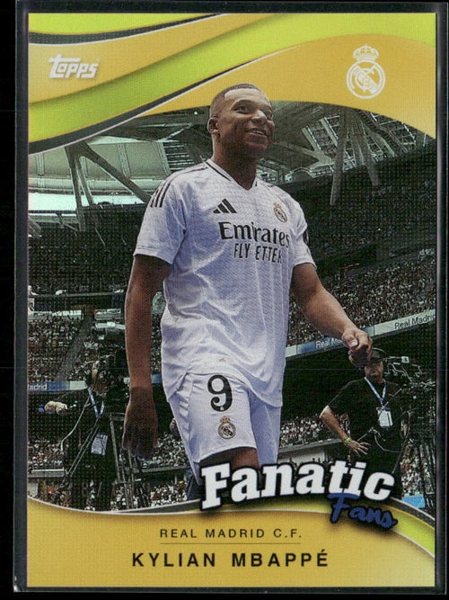 2024-25 Topps Real Madrid Fan Set #FF-4 Kylian Mbappé Fanatics Fans Yellow #/199