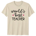 World's Best Teacher T-Shirt Hearts Cute Teacher Gift Job Tee