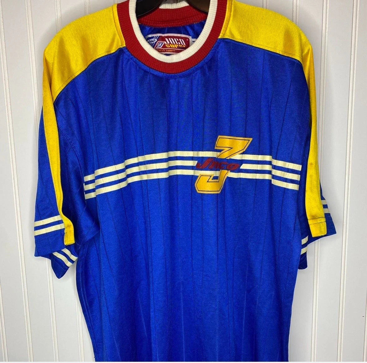 Vintage 90s JNCO Super Sport Blue Soccer Jersey Shirt Men’s Size XL