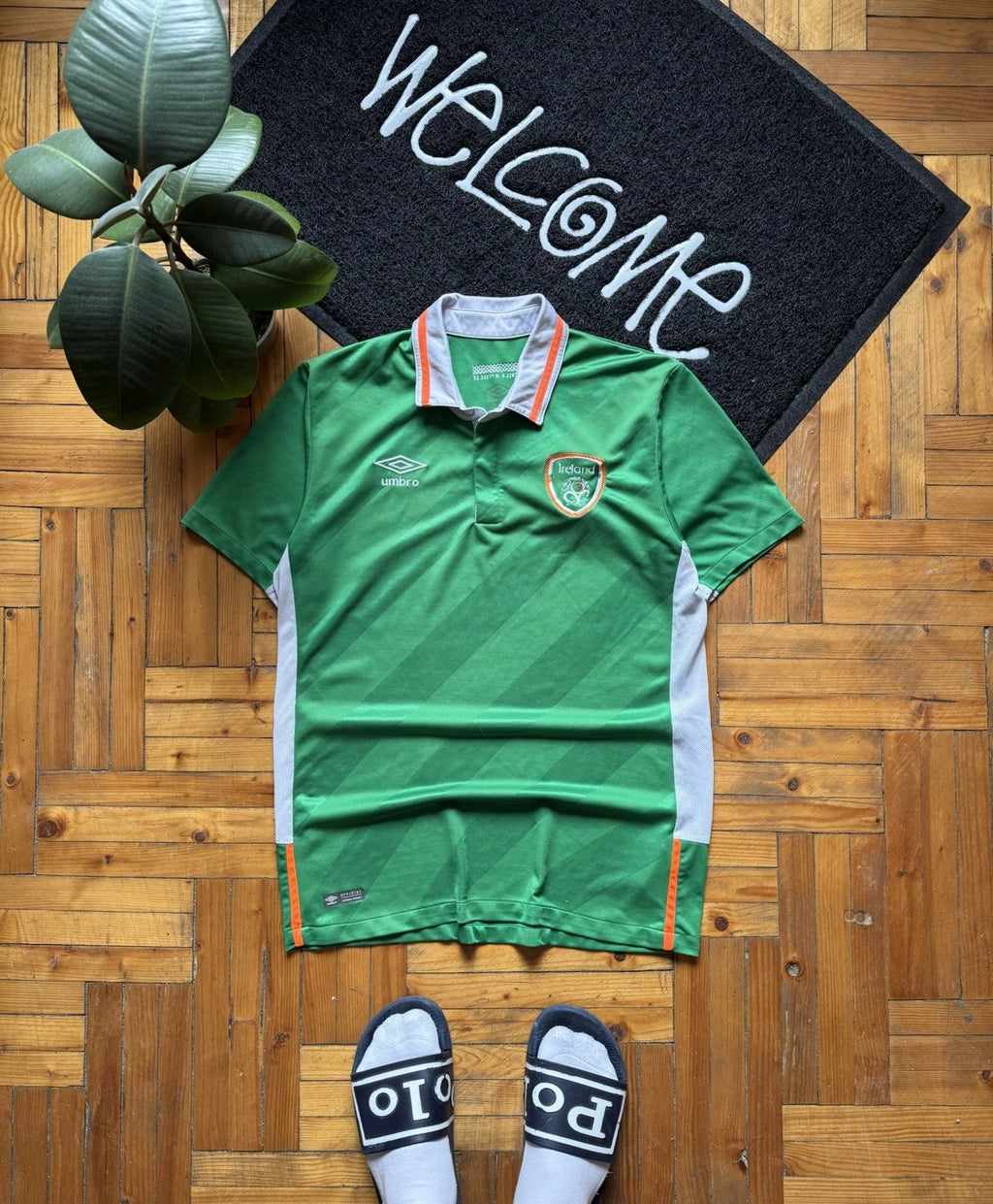 Vintage Umbro Ireland 2016 2017 Home Football Jersey Soccer Shirt Size L Men's