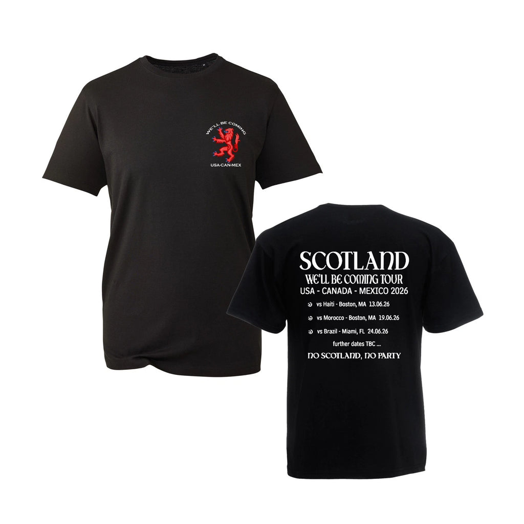 Scotland Football Tour 2026 T Shirt Schedule Tartan Army Supporter Gift Black