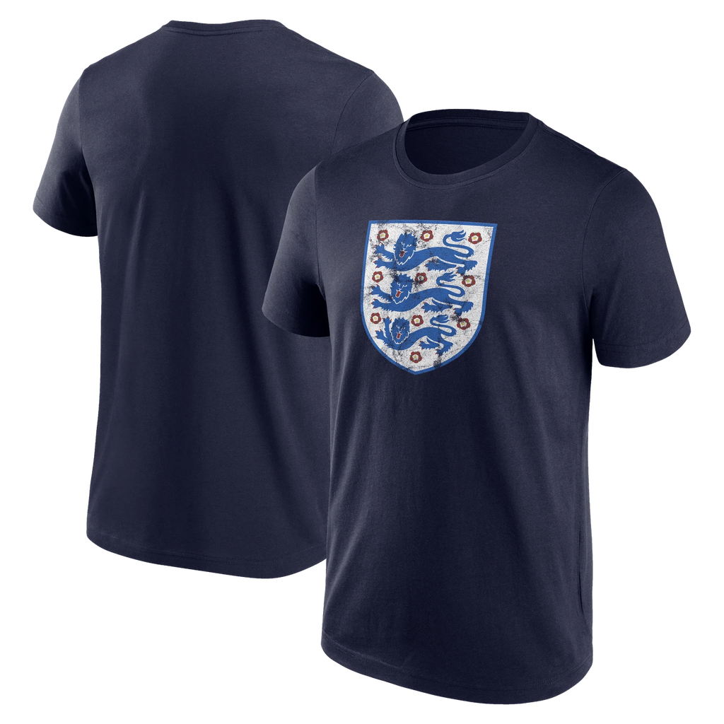 Men's  Navy England National Team Distressed Retro Logo T-Shirt