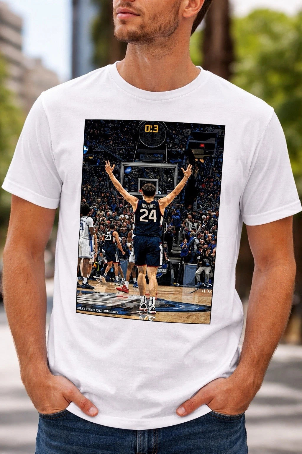 THE SHOT T-SHIRT - Connecticut Duke Game Winner Madness 2026 Mullins 🏀 Size S