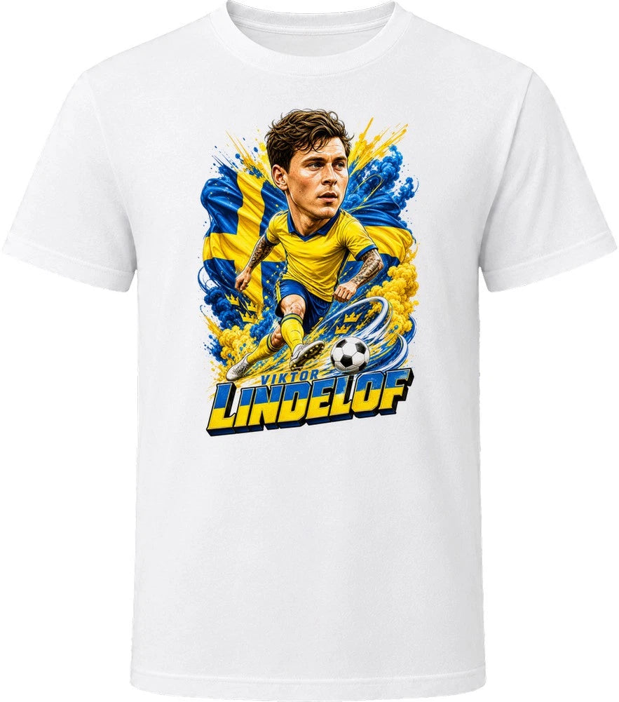 Viktor Lindelof Sweden Soccer Caricature 2026 World Cup T Shirt