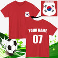 Personalised South Korea Football T-Shirt Custom Name Number Fan Gift Unisex Top