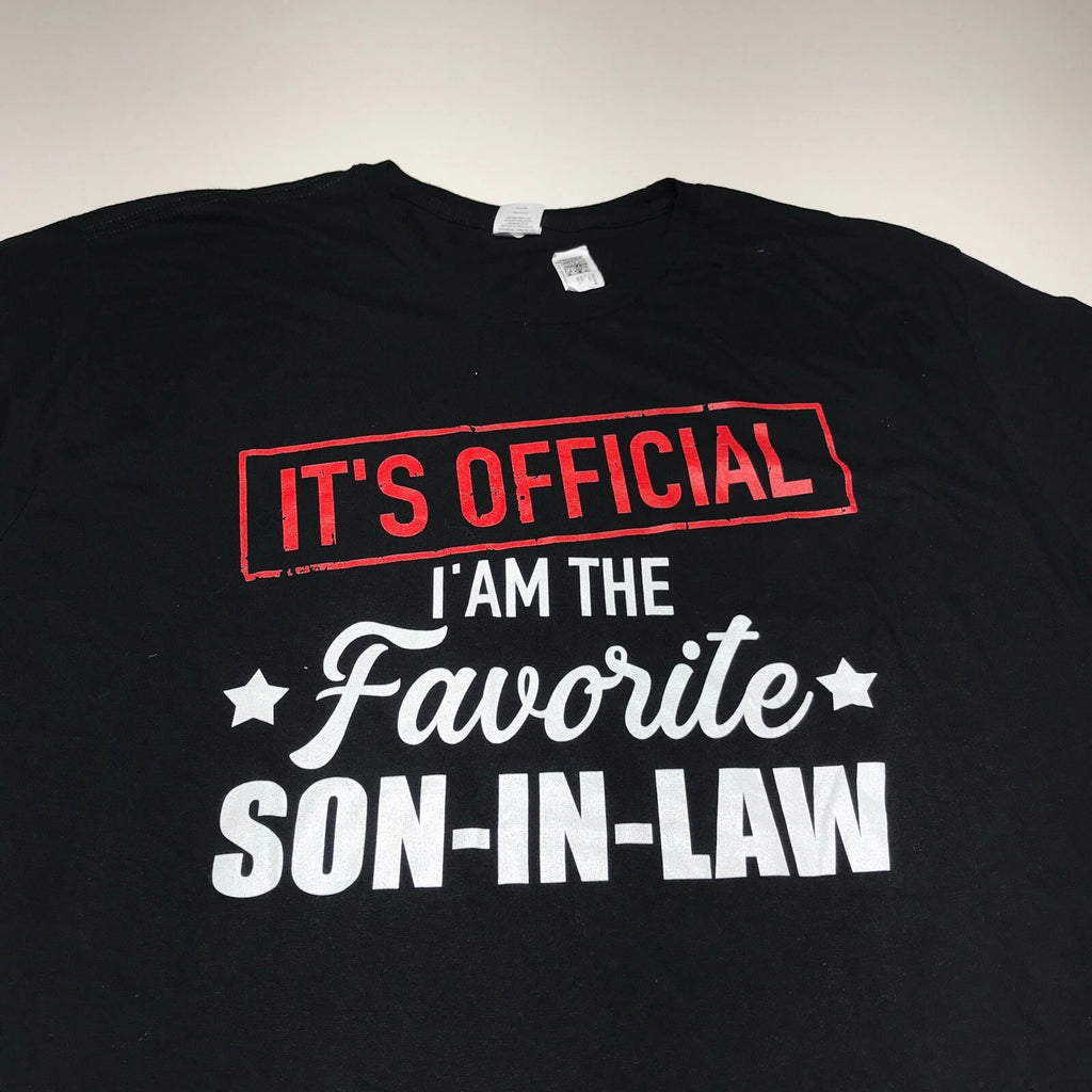 Unbranded Funny T-Shirt Mens 3XL I Am The Favorite Son-In-Law Quote Black Cotton