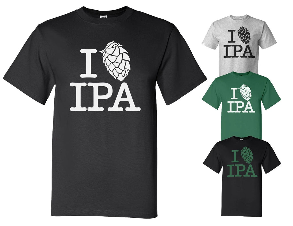 I LOVE IPA Tee Shirt Hops Homebrew Craft Beer Brewery T-Shirt Micro Funny