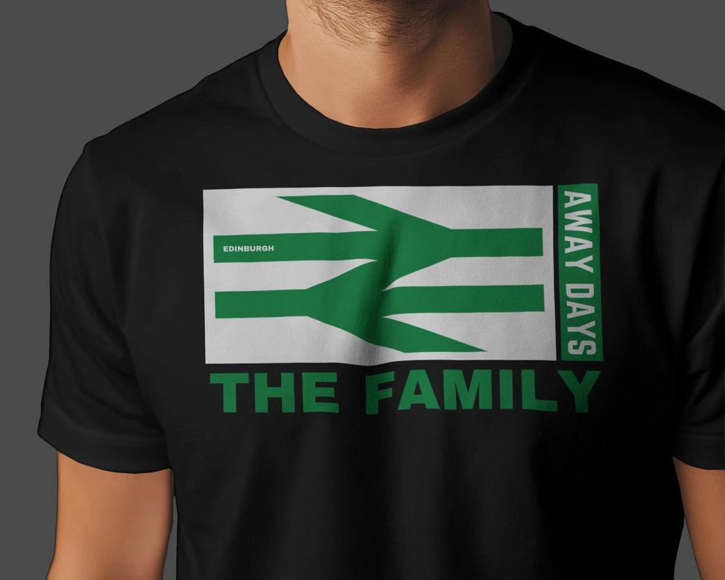 THE FAMILY Away Days T-Shirt | Hibernian Hibs Hooligans Blackleys | Uni Org