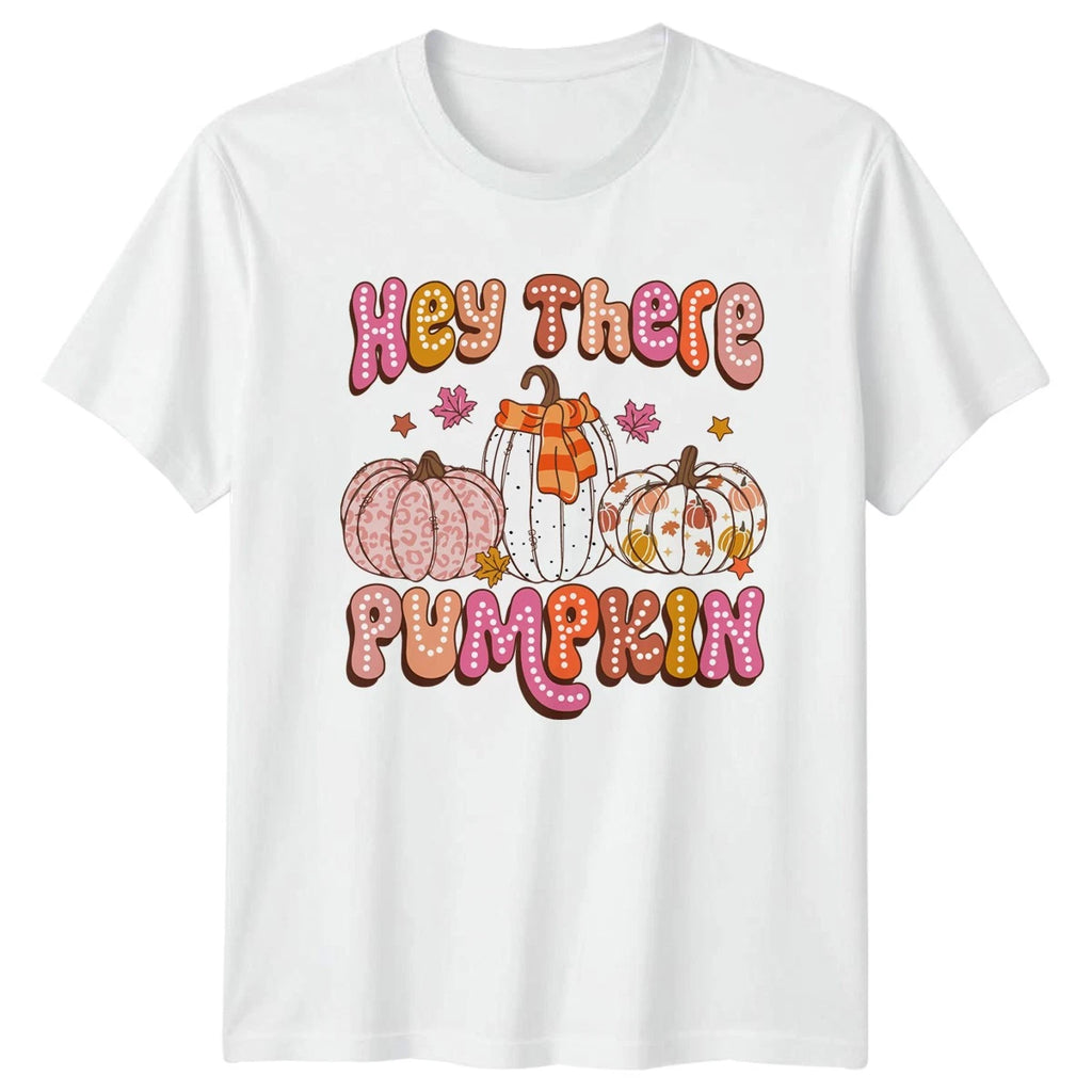 Hey There Pumpkin Womens T-Shirt Groovy Boho Fall Seasonal