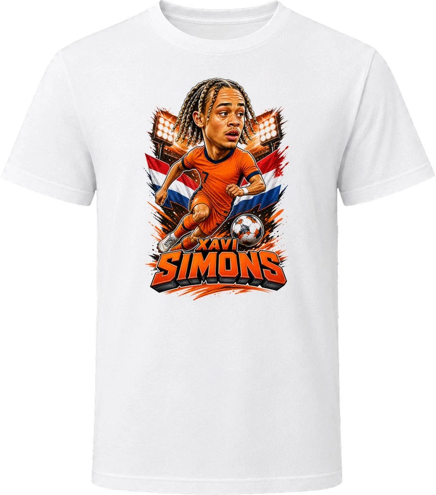 Xavi Simons, Netherlands Caricature Soccer 2026 T Shirt