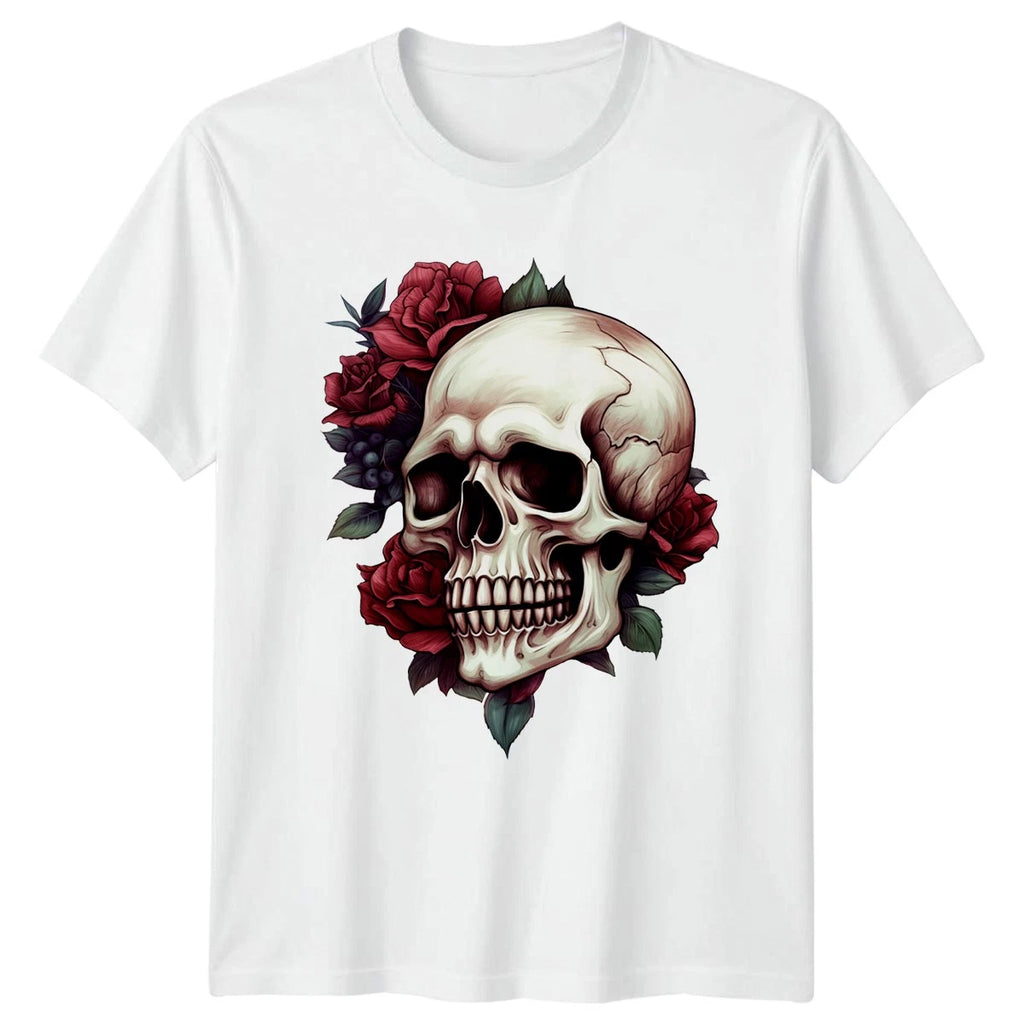 Gothic Skull And Rose T-Shirt Unisex Halloween 2026 Gift For Him And Her