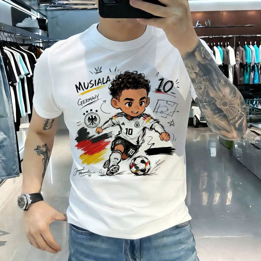Jamal Musiala #10 Germany Football Graphic T-Shirt Men's Soccer Fan Tee