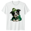 Cute Puppy Dog Wearing St Patricks T-Shirt Australian Shepherd Puppy