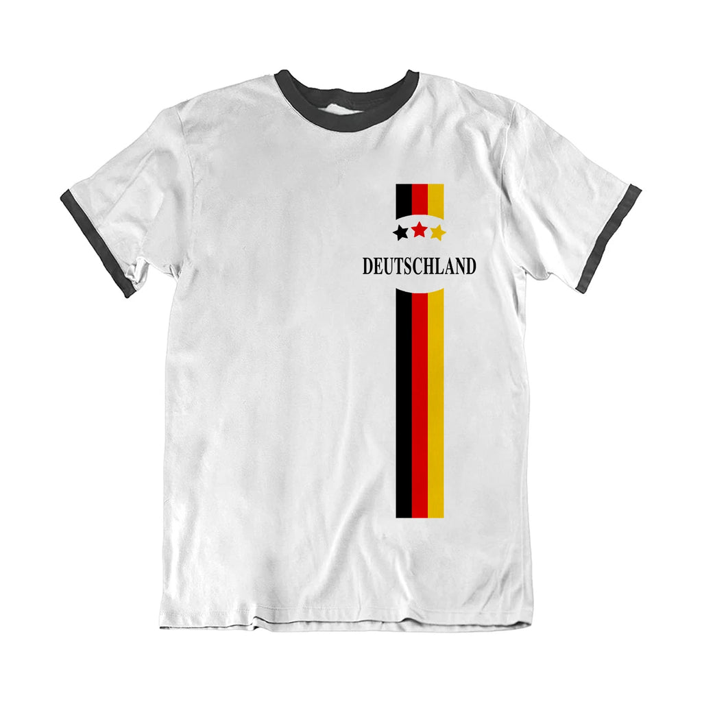 Mens GERMANY TShirt 2026 Football Country Name Side Retro Strip German World Cup