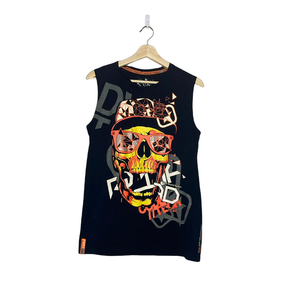 DWD Sound Nation Shirt Mens Medium Black Streetwear Skull Graphic Fashion Trendy