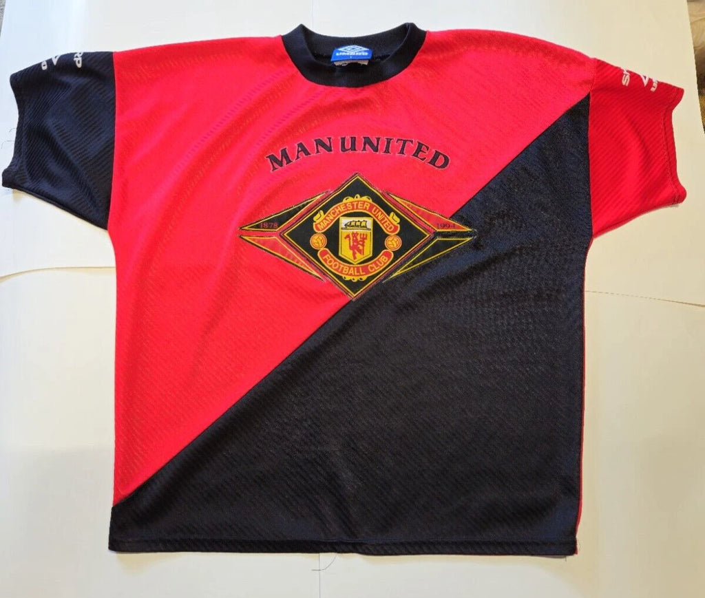 Vintage 90's Manchester United Football Shirt Training Top  Mens Size S Umbro