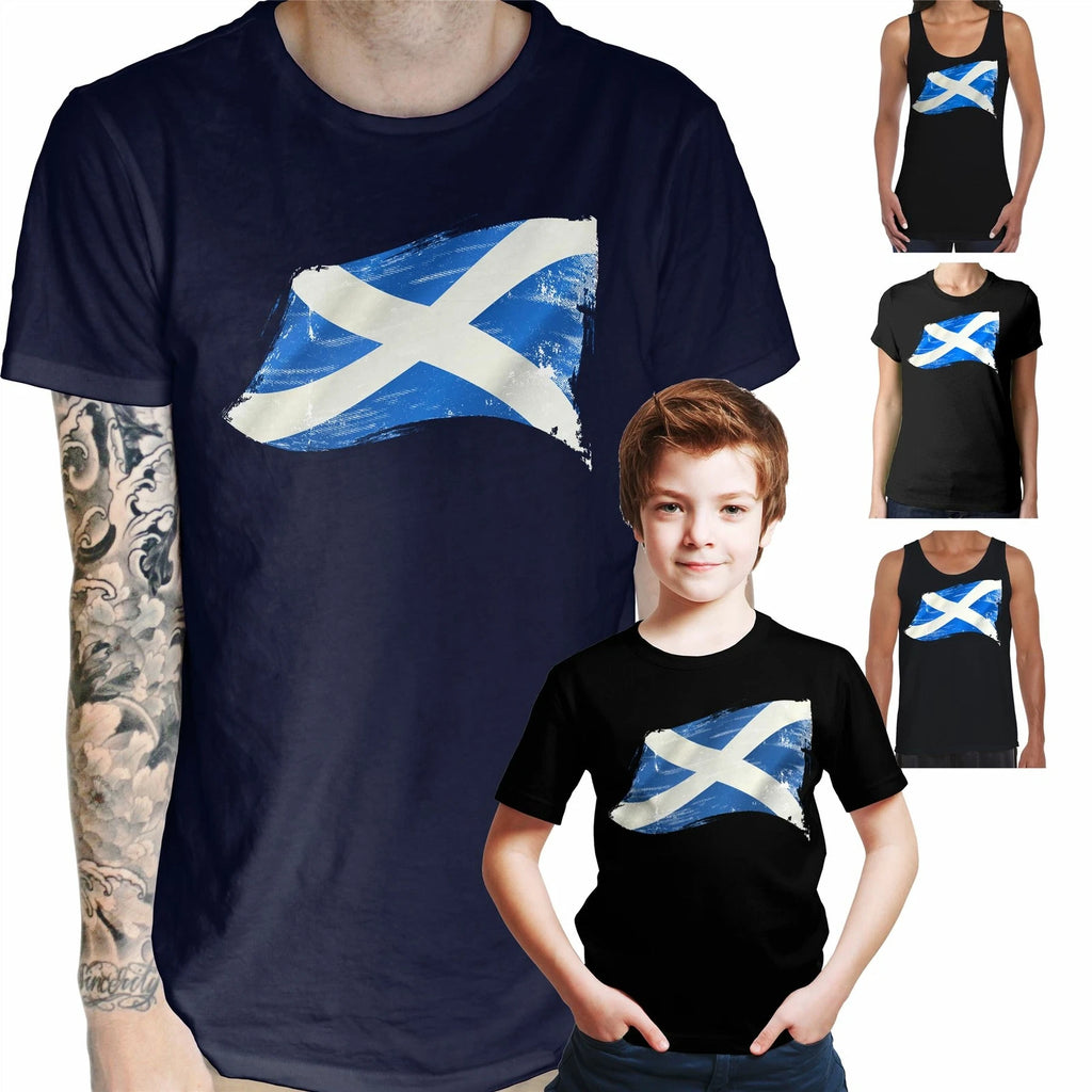 Scotland Flag T Shirt - Scotlish Saltyyre European Football Soccer Rugby Euros