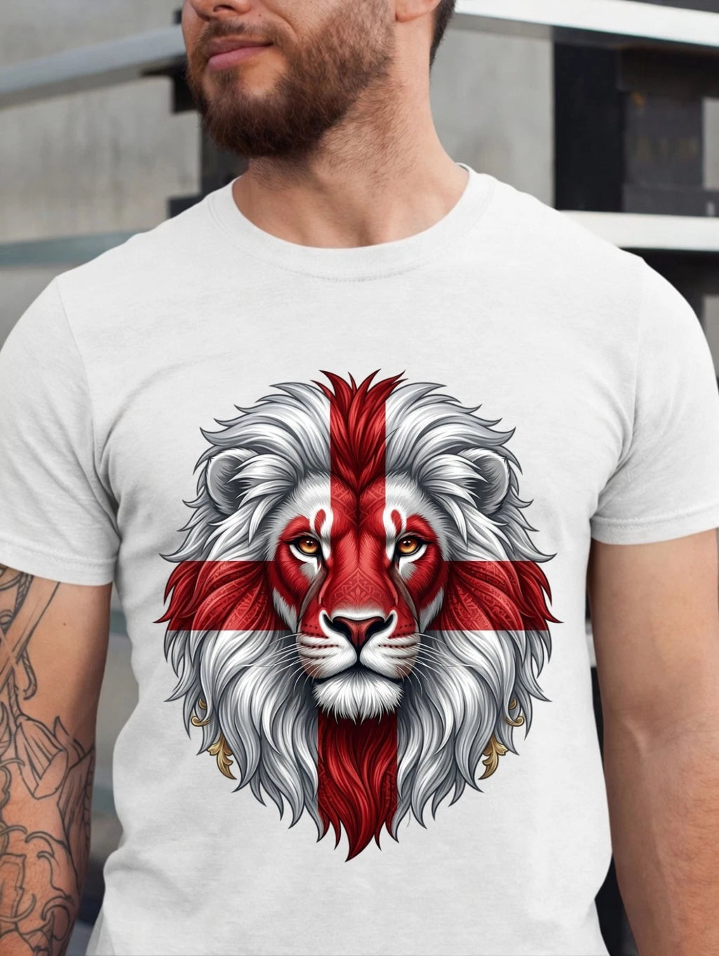 England Football Fan T-Shirt – Lion & Cross Inspired Supporter Tee Top Gift
