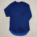 Hanes Shirt sz S Blue Waffle Normcore Basic Everyday Layer Minimalist NEW