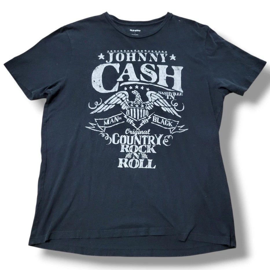 Johnny Cash Shirt Size Large Old Navy Graphic Print T-Shirt Nashville, Tennessee