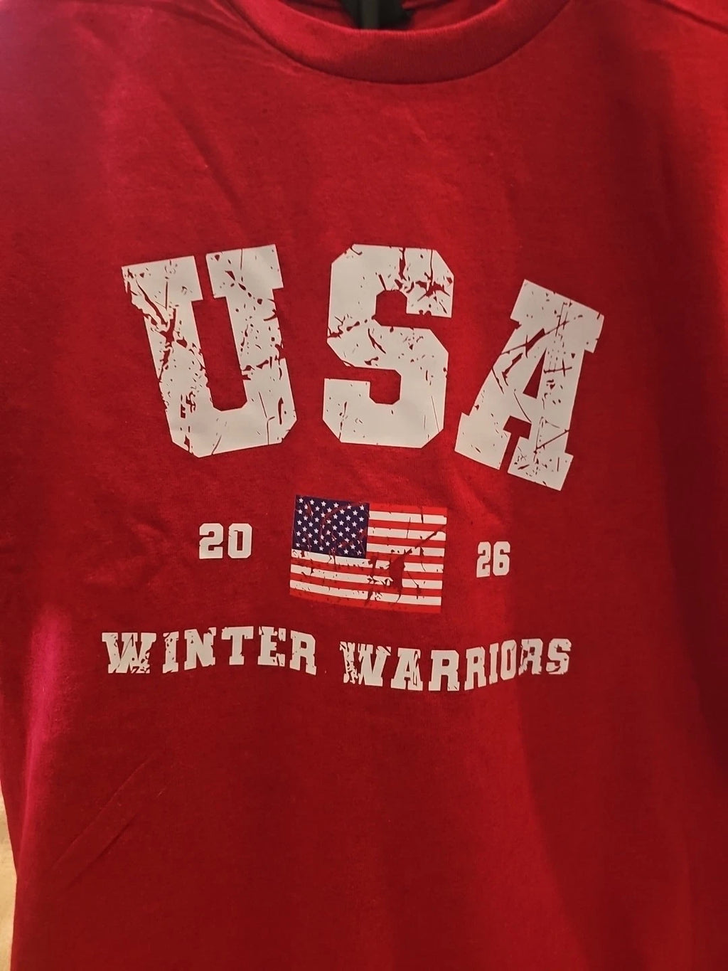 USA 2026 Winter Warriors - Red T-shirt Size M (1024)