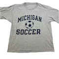 Vintage 90s Michigan Wolverines Soccer Champion T-shirt Size L  Gray