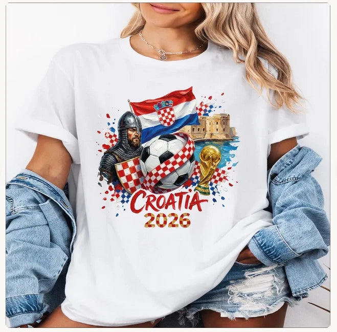 Croatia 2026 World Cup Shirt Soccer T Shirt Croatian Flag Football