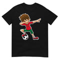 Dabbing Soccer Boy Morocco Shirt, Moroccan Flag Jersey T-Shirt