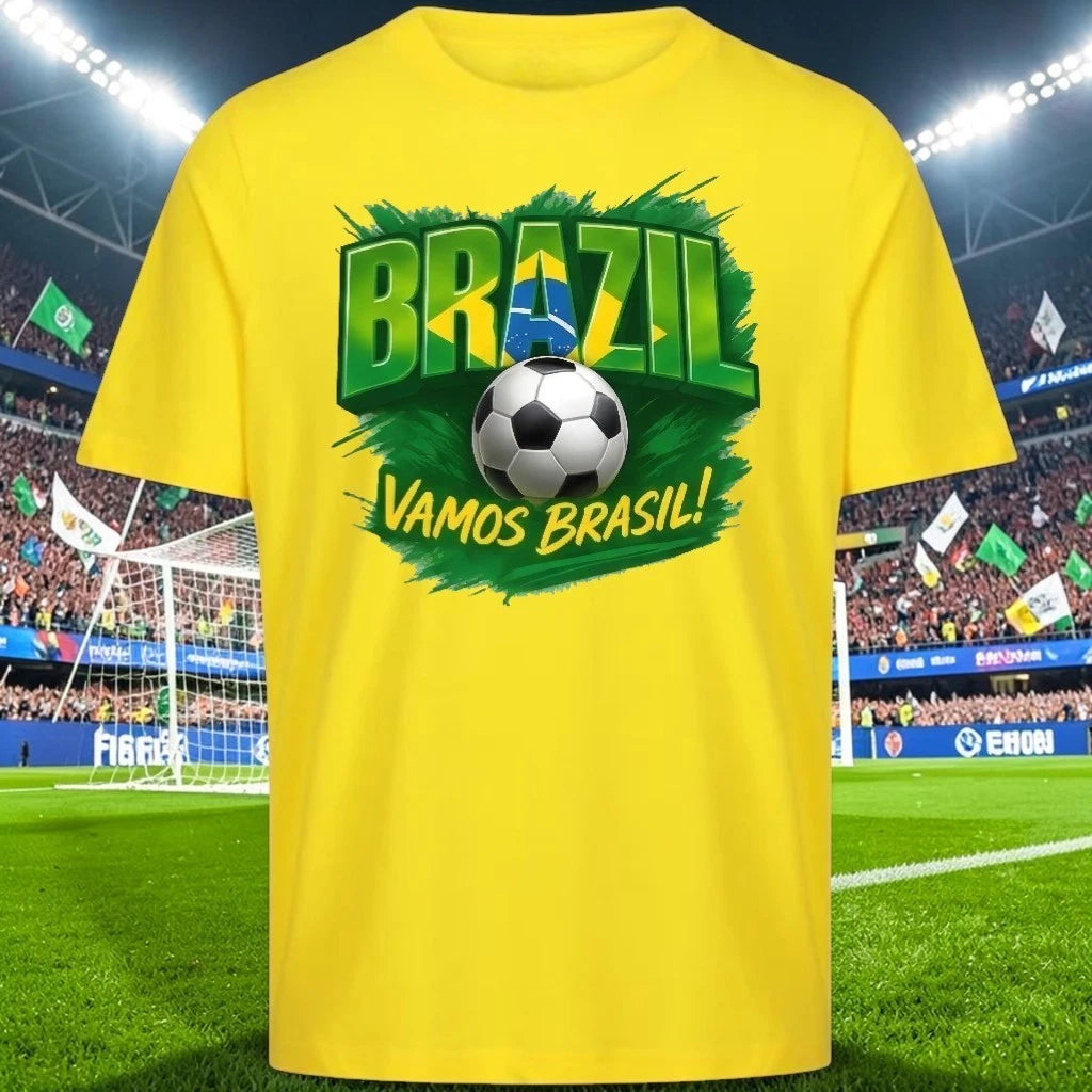 Brazil Vamos Brasil T-Shir, retro football tee shirt, Football Fan Gift T Shirt