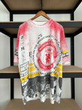 Vintage 1991 Manchester United Football Club Soccer Kick AOP T-shirt Sz XXL