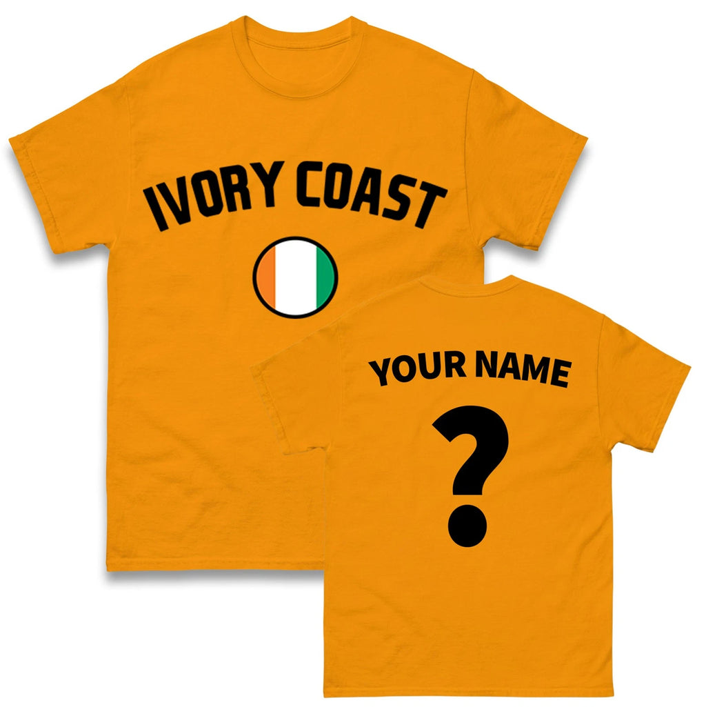 Personalised Ivory Coast football T-Shirt, Custom Name and Number Football Top