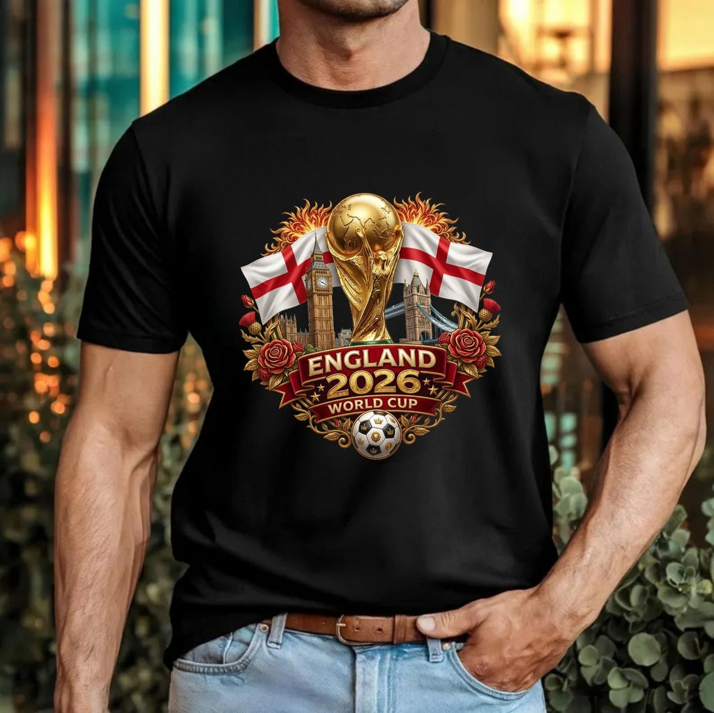 England 2026 Tournament T-Shirt St George Flag Football Fan London Gift Tee Top