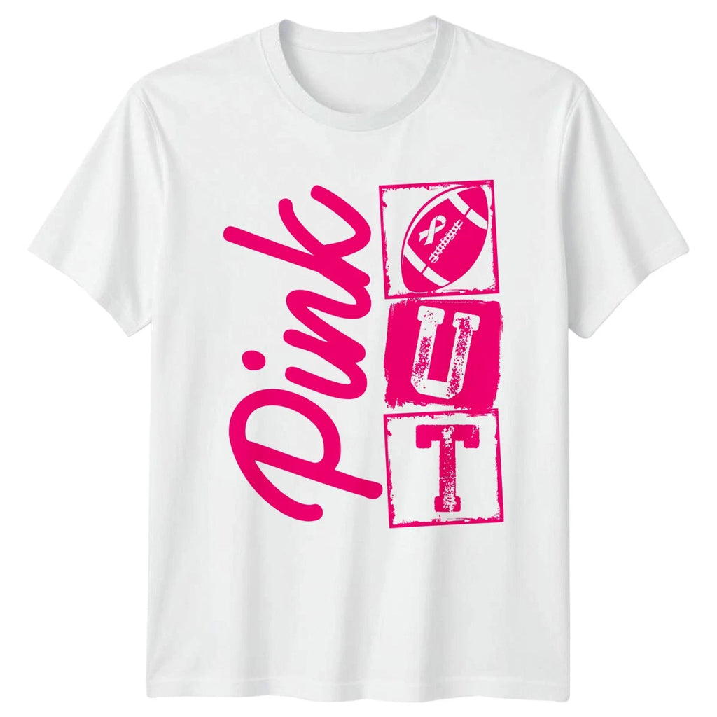 Pink Out Breast Cancer Awareness Football Awareness Mens Womens Graphic Tee