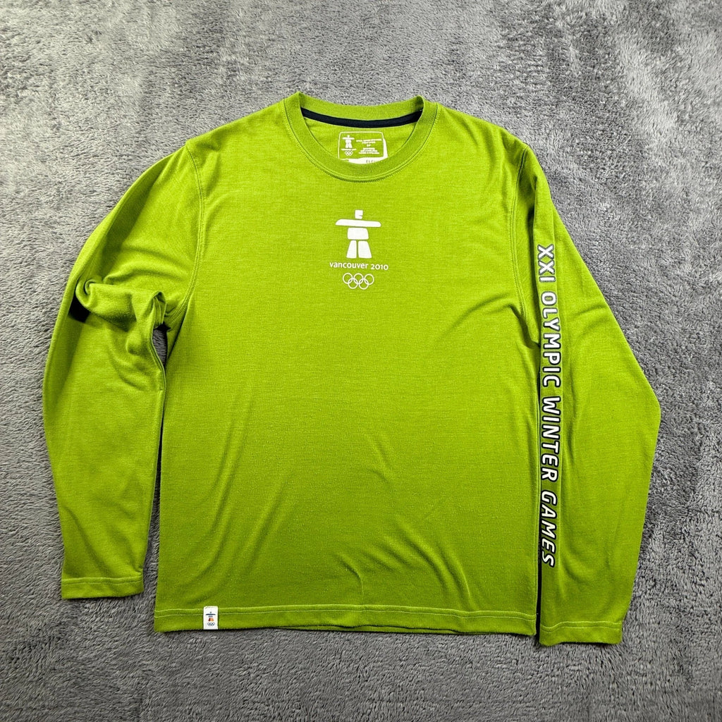 Vancouver 2010 Winter Olympics Shirt Whistler Official Mens S Long Sleeve Green