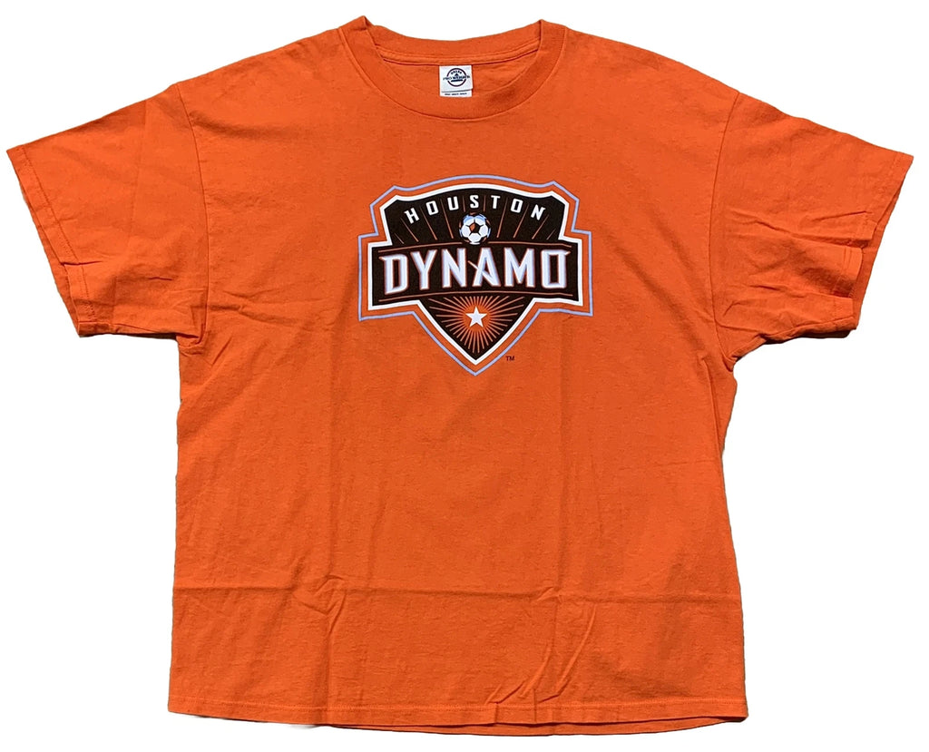 Houston Dynamo Logo Soccer Football Futbol T-shirt Size XL Orange Excellent!