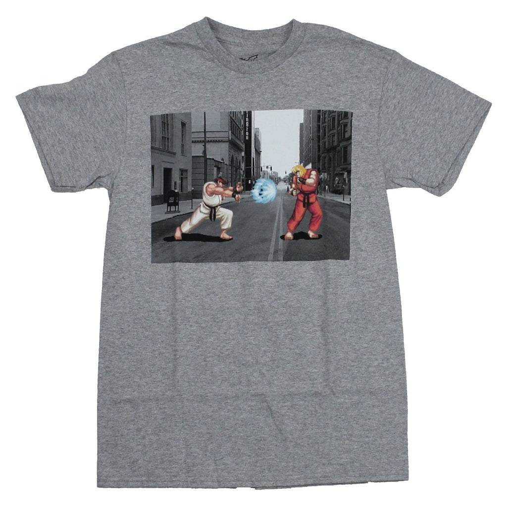 Street Fighter Mens T-Shirt - Ryu Ken City Streets Showdown