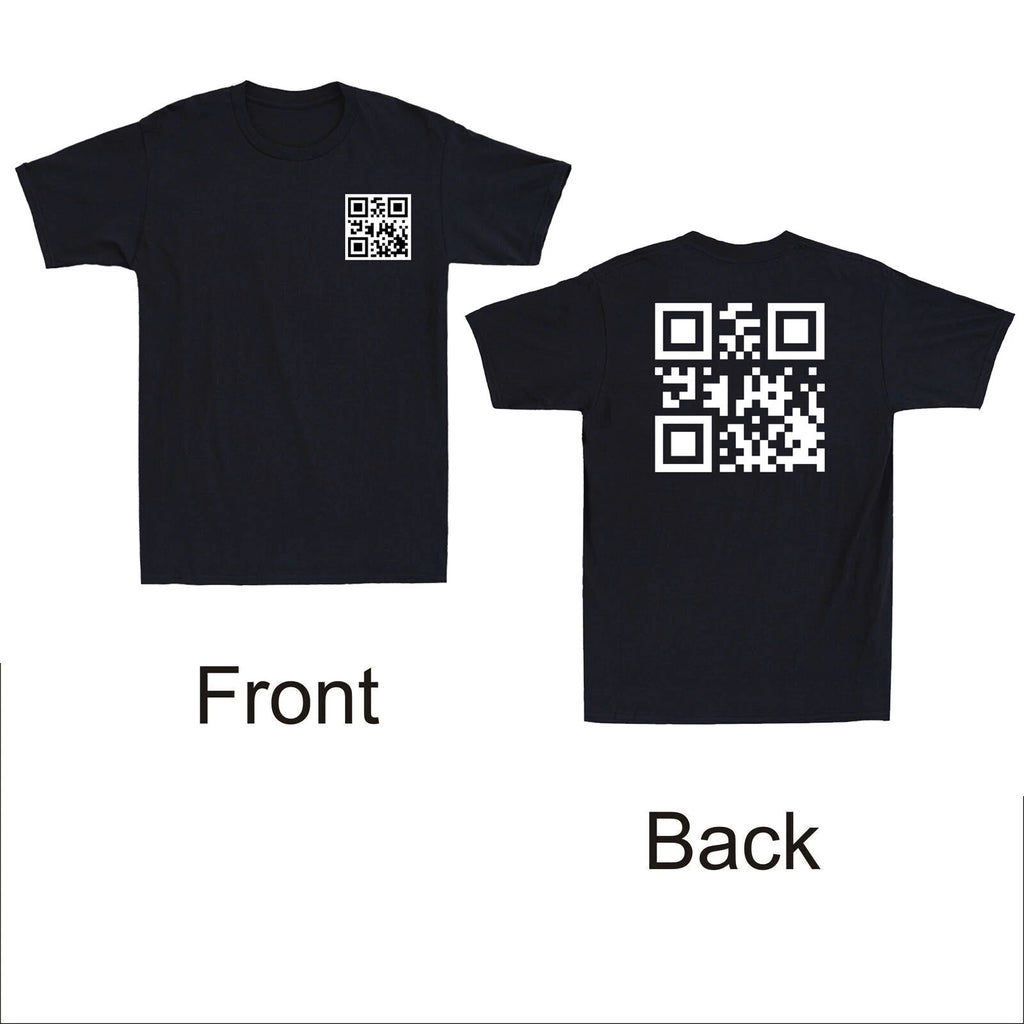Fuc k You Q R Code Funny QR Code Meme Joke Quote Gift Front & Back Men's T-Shirt