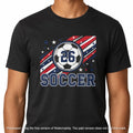 Soccer 26 Patriotic USA Flag Graphic T Shirt Youth Adult Sports Fan Tee