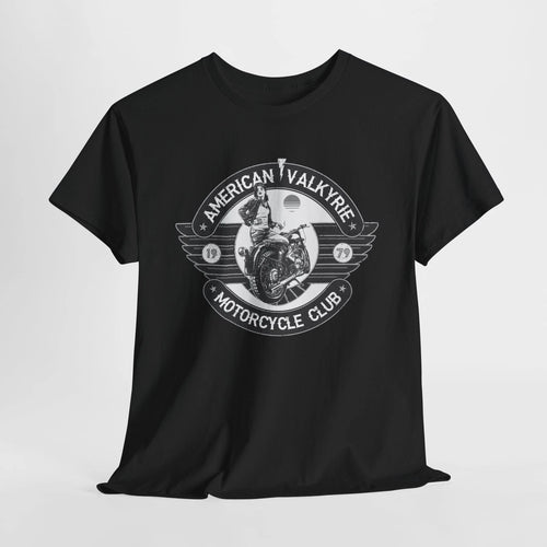 American Valkyrie Motorcycle Club Retro Cool Biker Unisex Heavy Cotton Tee