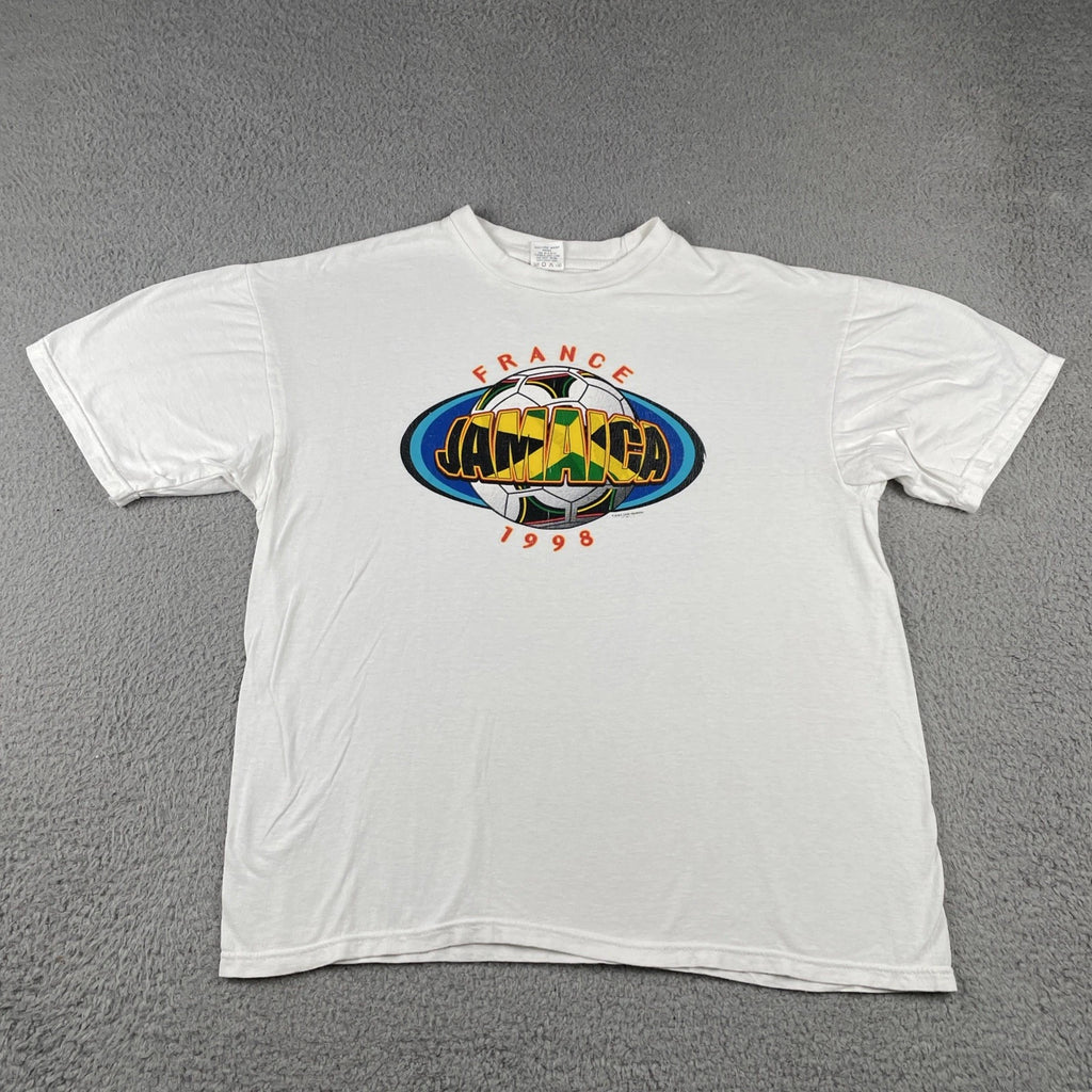 Vintage 90s France Jamaica Futbol Soccer Match 1998 Shirt Shirt Hills Tee XL