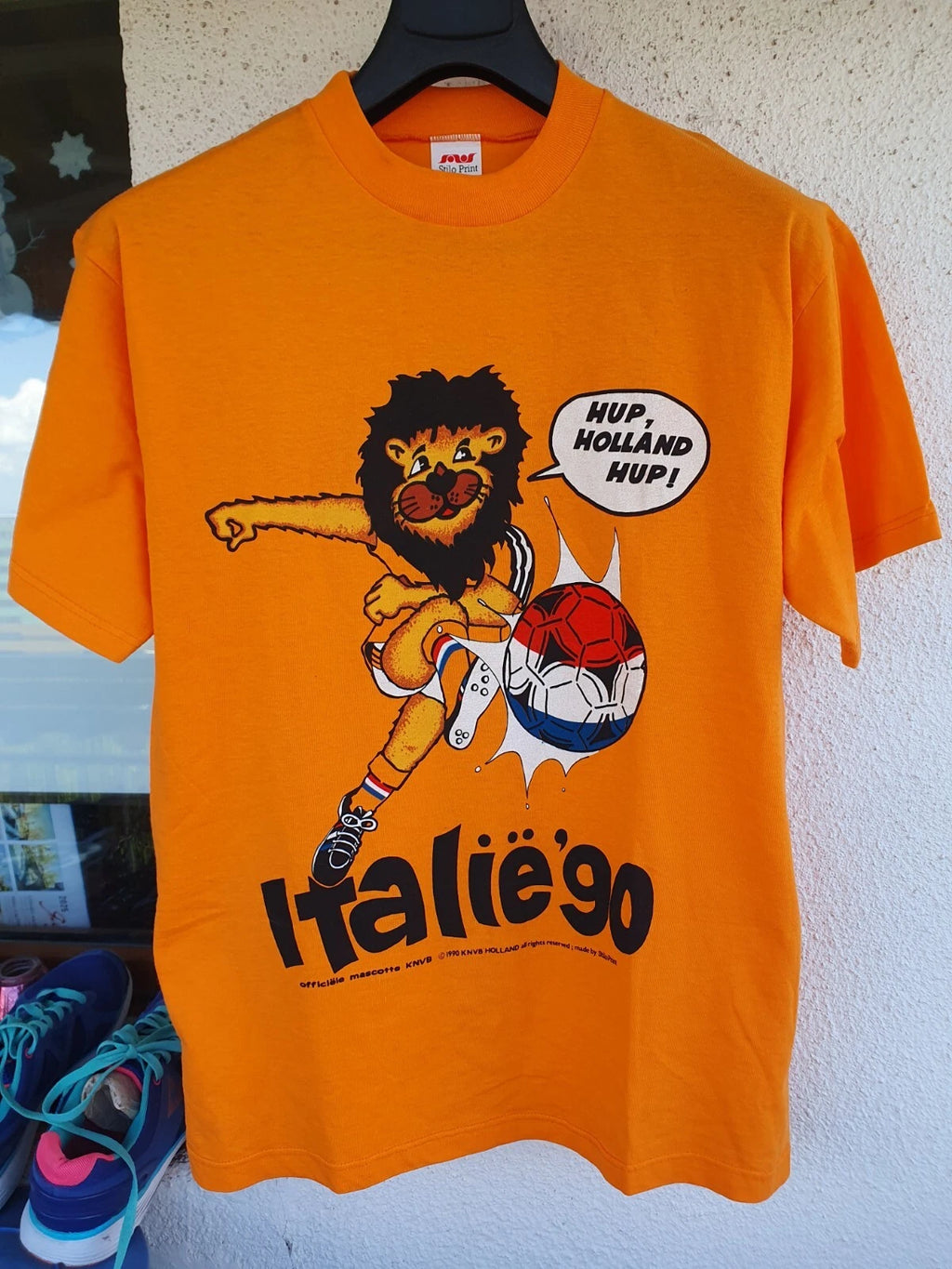 Italy 90 Soccer World Cup Holland Lions Vintage 1990 t-shirt sz L