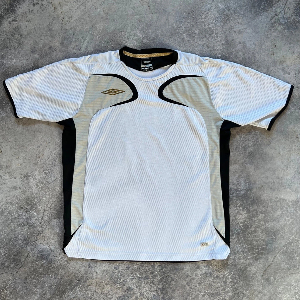 Vintage Y2K Umbro X-Static White 90s Soccer T-Shirt Men`s Size XL
