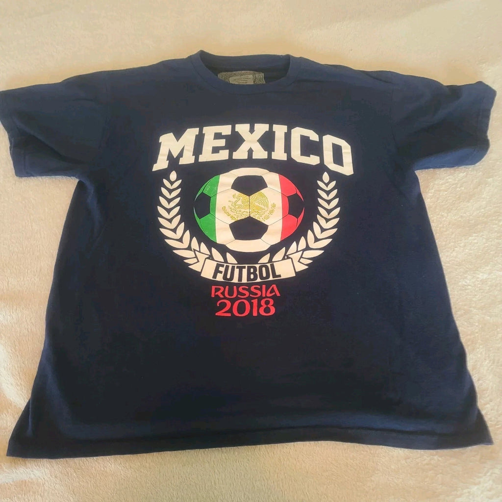 Mexico Mens Adult Navy Blue Large 2018 Soccer Futbol T-Shirt