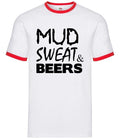 Mud Sweat & Beers - Mens Ringer - Rugby Football Sport Funny Team Funny